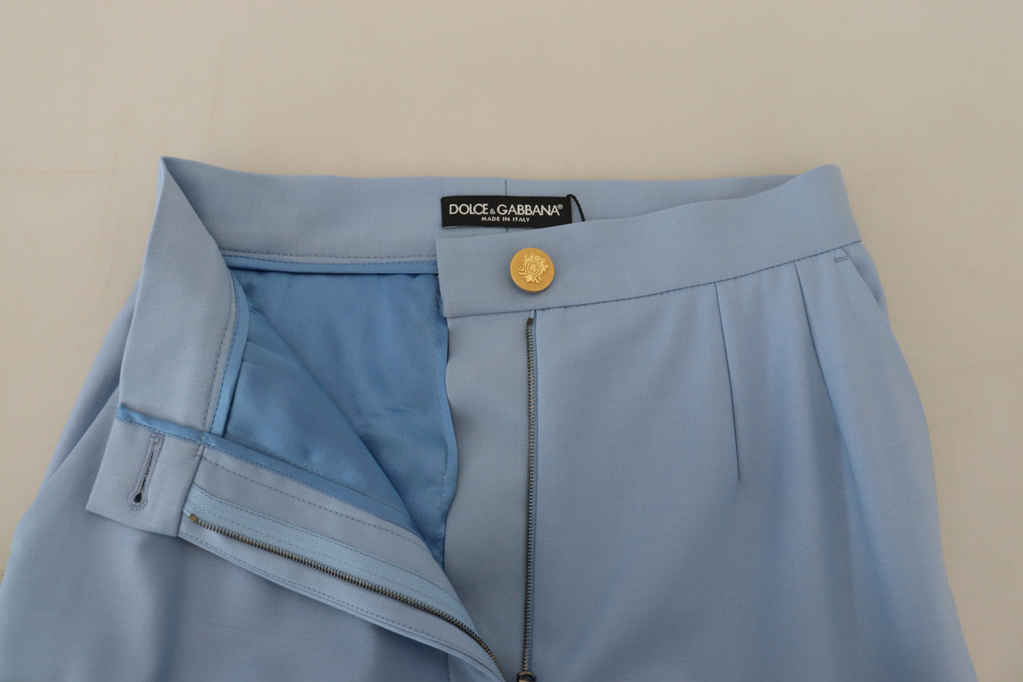 Pantalon large boutonnée Dolce & Gabbana Light Blue