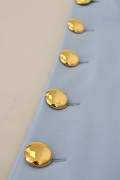 Pantalon large boutonnée Dolce & Gabbana Light Blue