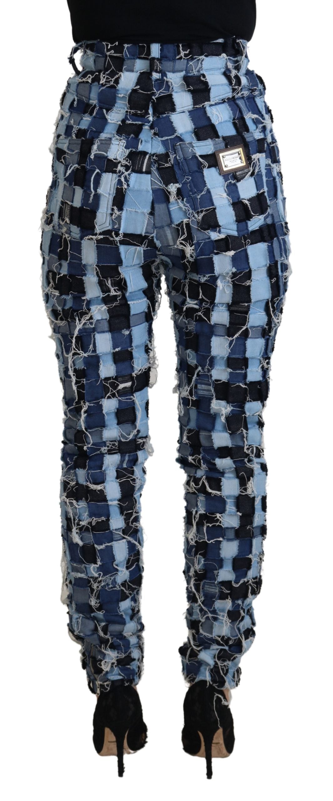 Jean en denim de coton patchwork multicolore Dolce & Gabbana