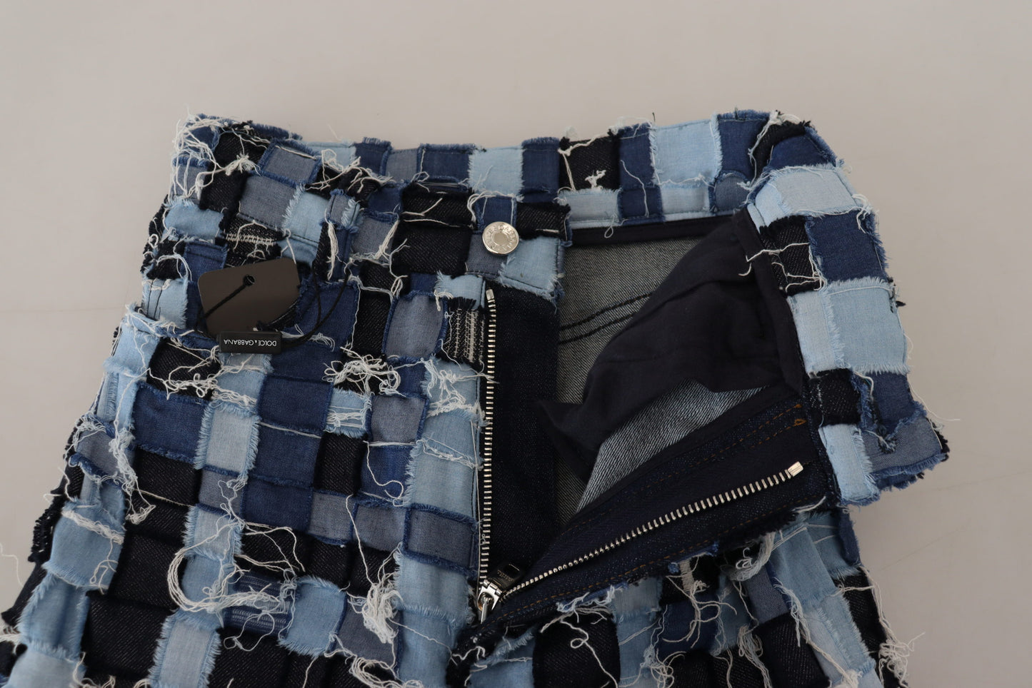 Jean en denim de coton patchwork multicolore Dolce & Gabbana