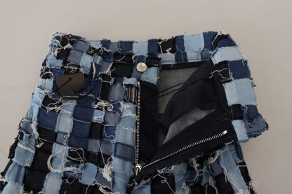 Jean en denim de coton patchwork multicolore Dolce & Gabbana