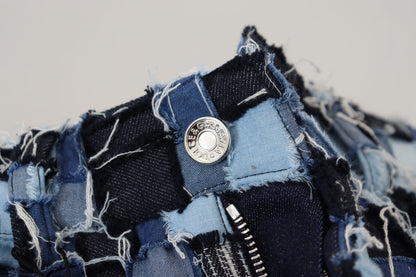 Jean en denim de coton patchwork multicolore Dolce & Gabbana