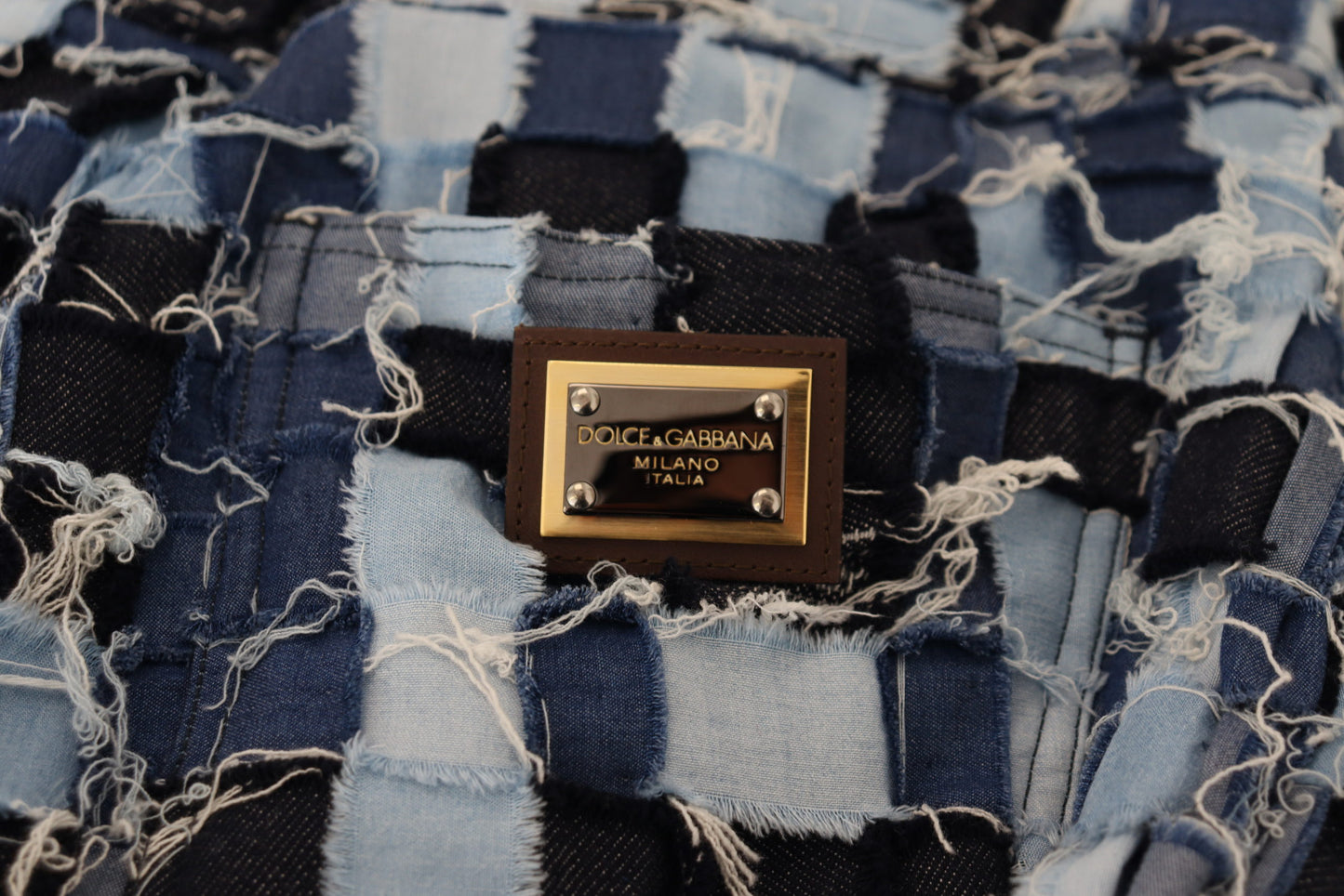 Jean en denim de coton patchwork multicolore Dolce & Gabbana