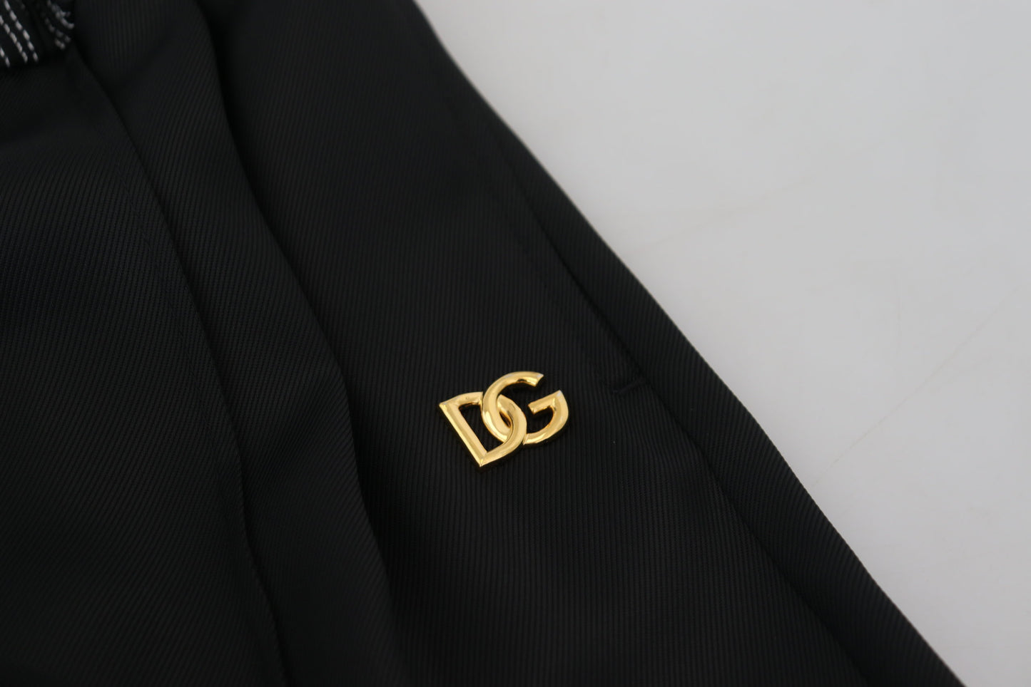Pantalon droit en coton noir Dolce & Gabbana