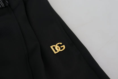 Pantalon droit en coton noir Dolce & Gabbana