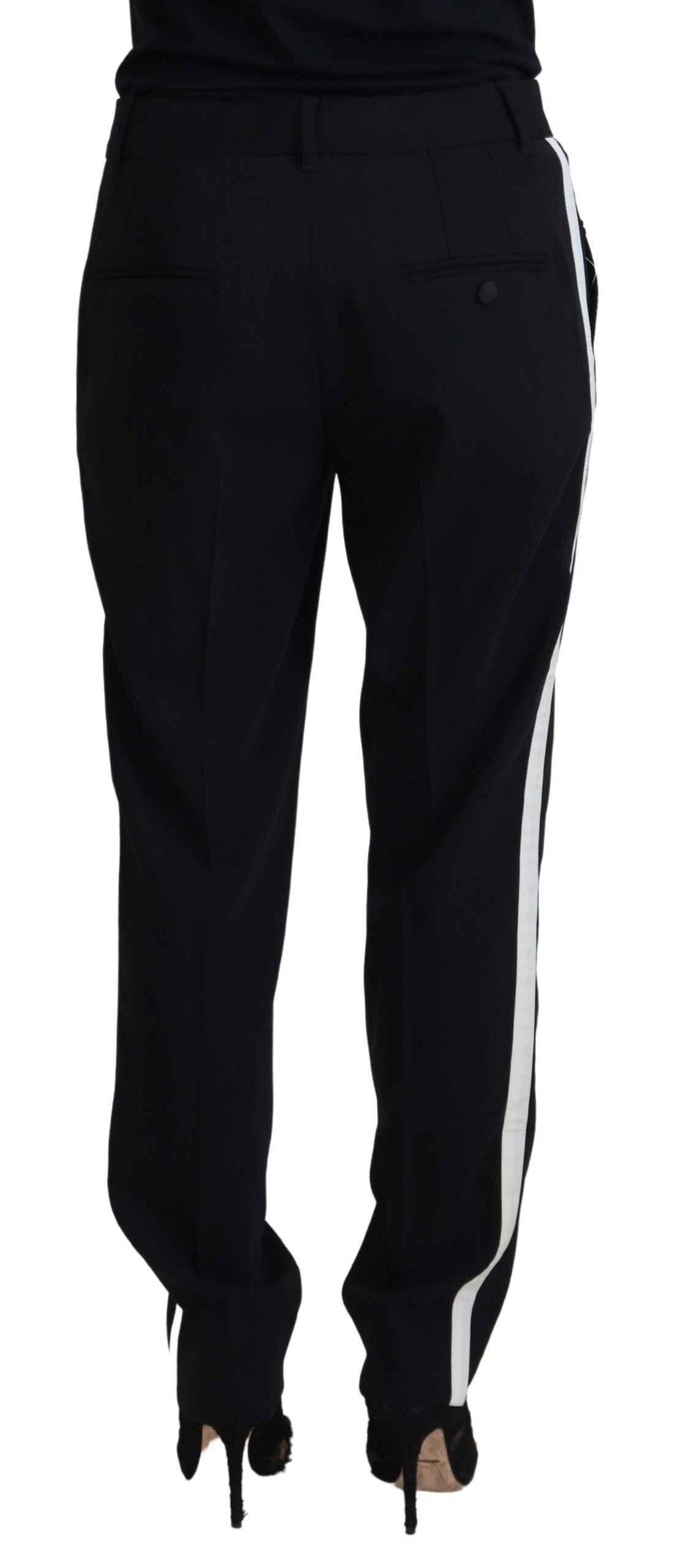 Pantalon fuselé en laine noir Dolce & Gabbana pour femme