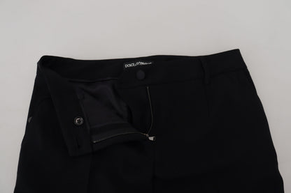 Pantalon fuselé en laine noir Dolce & Gabbana pour femme
