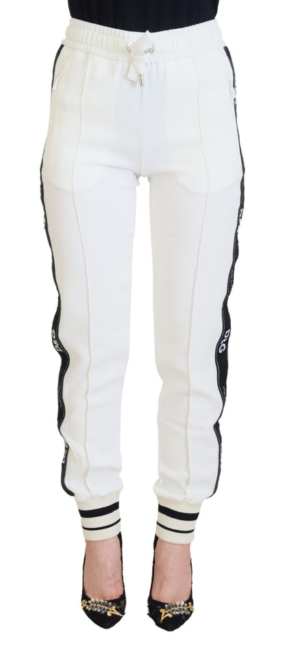 Pantalon de survêtement blanc Dolce & Gabbana avec logo DG