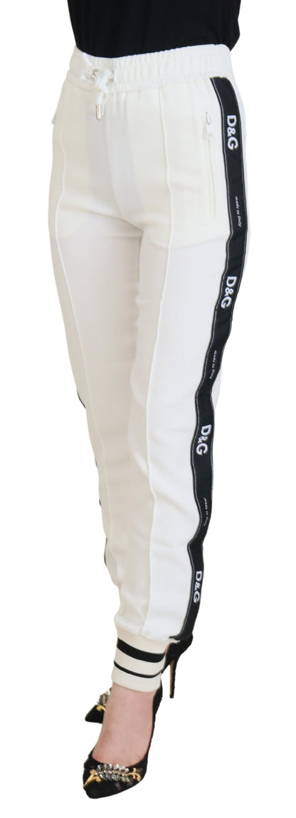 Pantalon de survêtement blanc Dolce & Gabbana avec logo DG