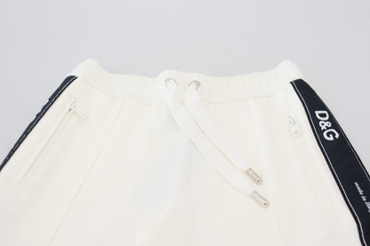 Pantalon de survêtement blanc Dolce & Gabbana avec logo DG