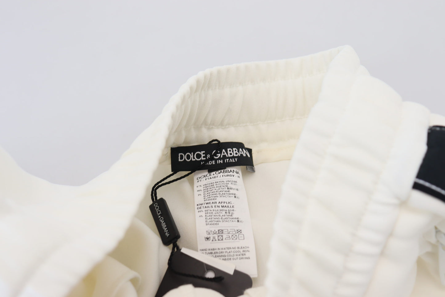 Pantalon de survêtement blanc Dolce & Gabbana avec logo DG