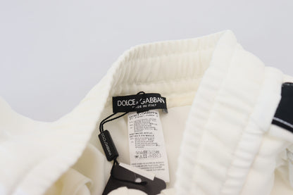 Pantalon de survêtement blanc Dolce & Gabbana avec logo DG