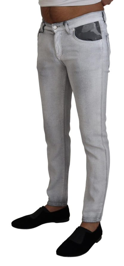 Jean slim délavé gris pour homme Dolce & Gabbana