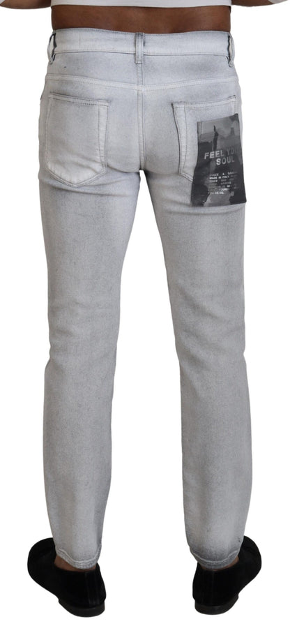 Jean slim délavé gris pour homme Dolce & Gabbana
