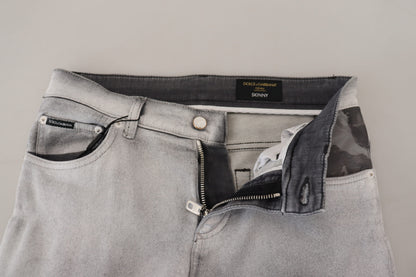 Jean slim délavé gris pour homme Dolce & Gabbana