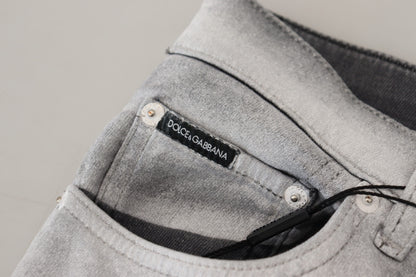 Jean slim délavé gris pour homme Dolce & Gabbana