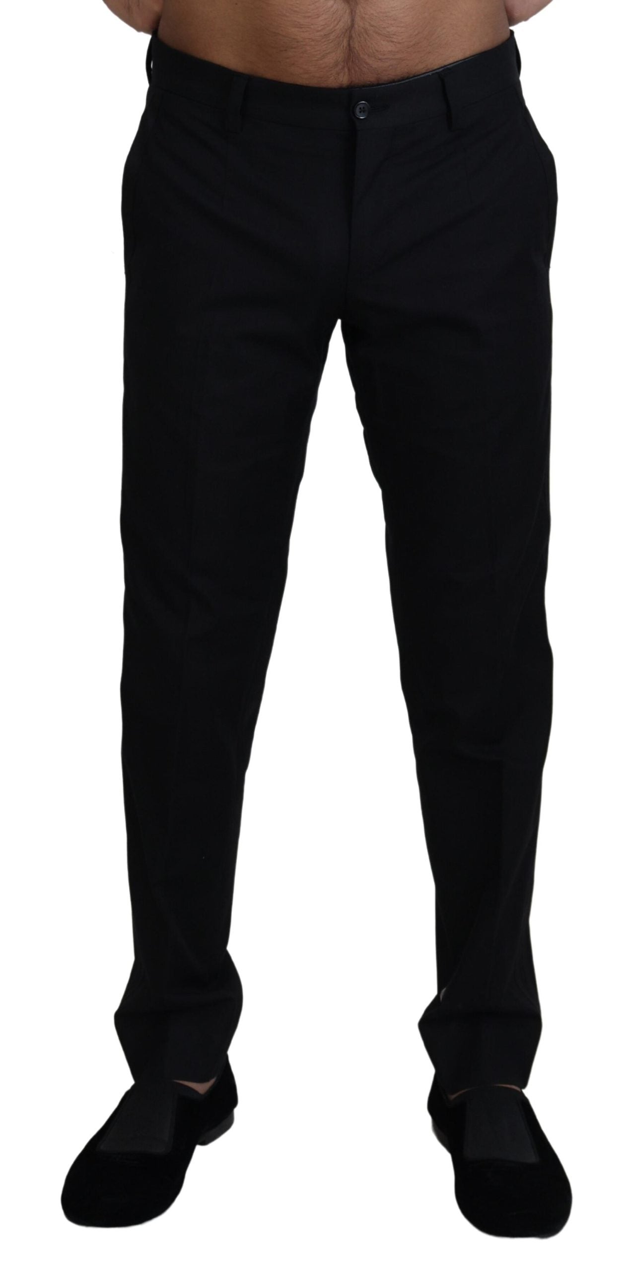 Pantalon de costume en coton noir Dolce & Gabbana