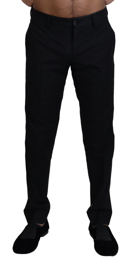 Pantalon de costume en coton noir Dolce & Gabbana