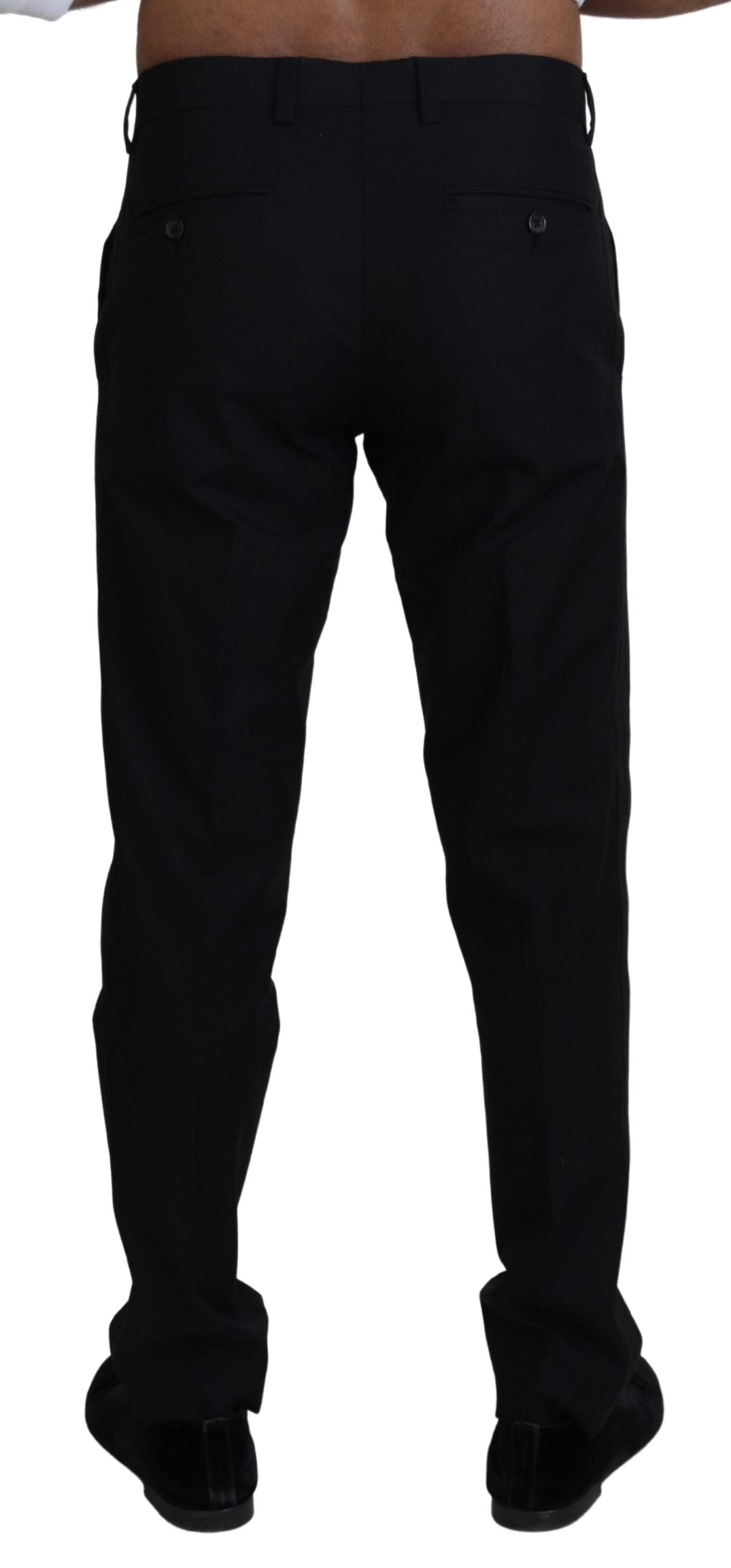 Pantalon de costume en coton noir Dolce & Gabbana