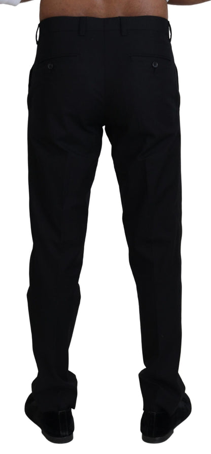 Pantalon de costume en coton noir Dolce & Gabbana