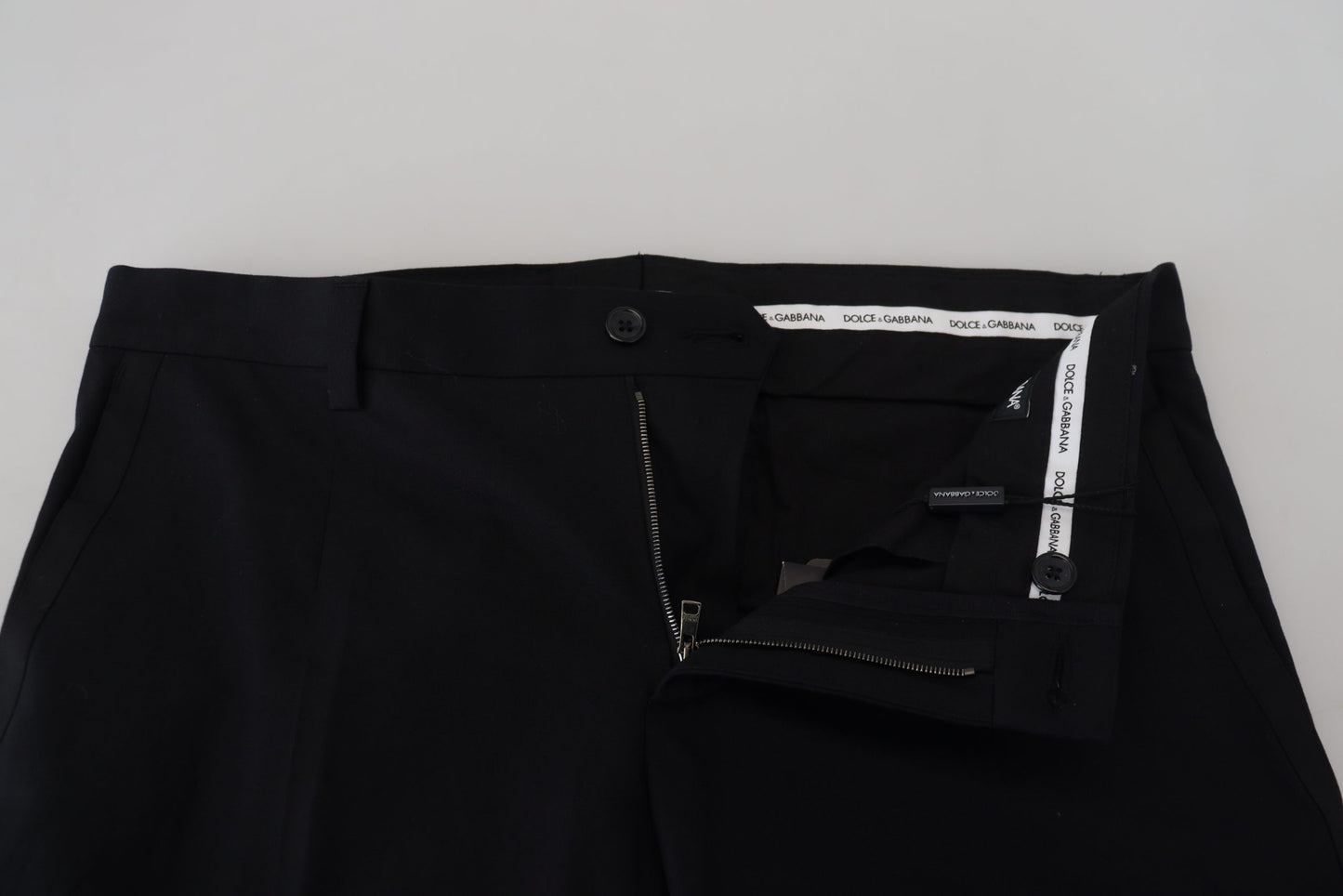 Pantalon de costume en coton noir Dolce & Gabbana