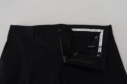 Pantalon de costume en coton noir Dolce & Gabbana