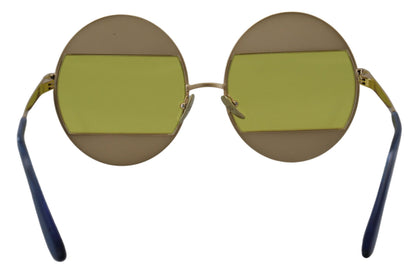 Dolce & Gabbana Gold Oval Metal Crystals Shades DG2209B Sunglasses