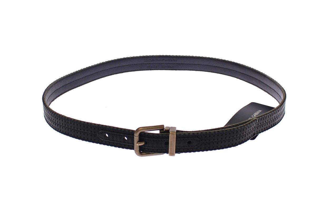 Ceinture en cuir bleu Dolce & Gabbana avec logo