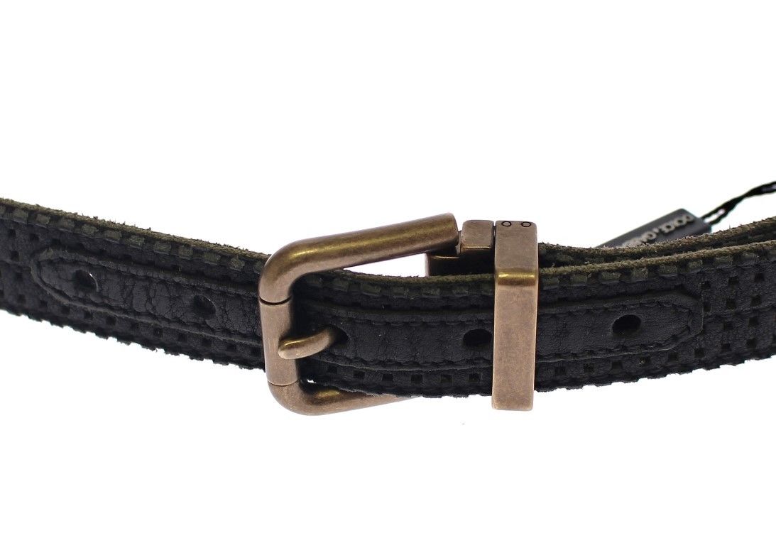 Ceinture en cuir bleu Dolce & Gabbana avec logo
