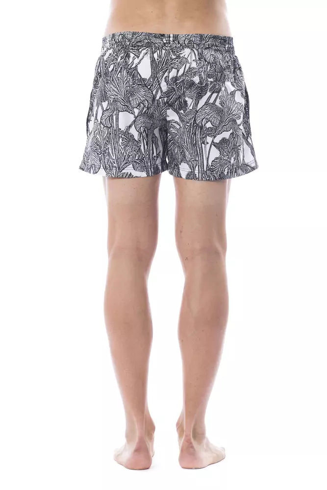 Roberto Cavalli Sport Black Polyester Men Swimwear