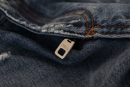 Jean en denim déchiré pour homme en coton bleu Dolce & Gabbana