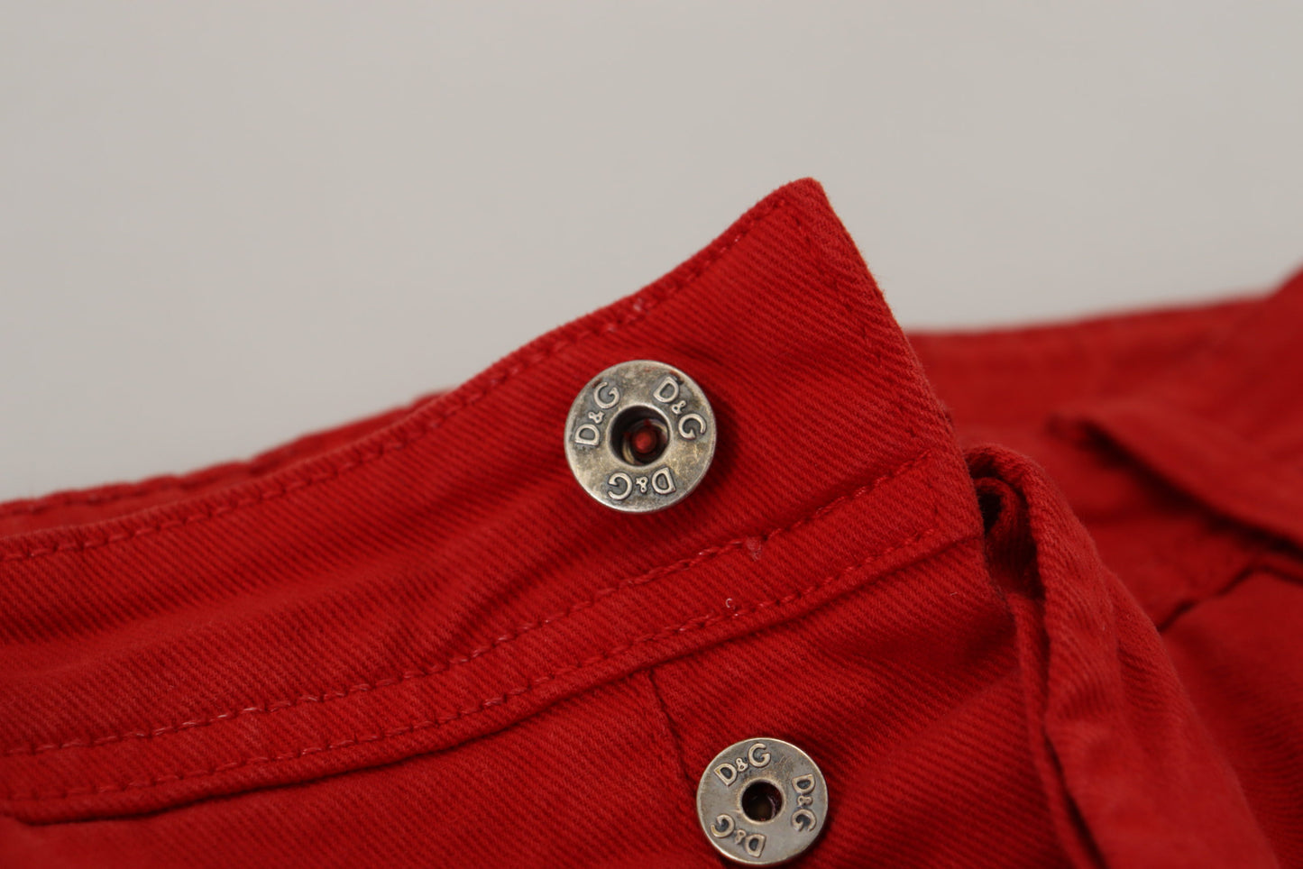 Jean en denim droit en coton rouge Dolce & Gabbana pour homme