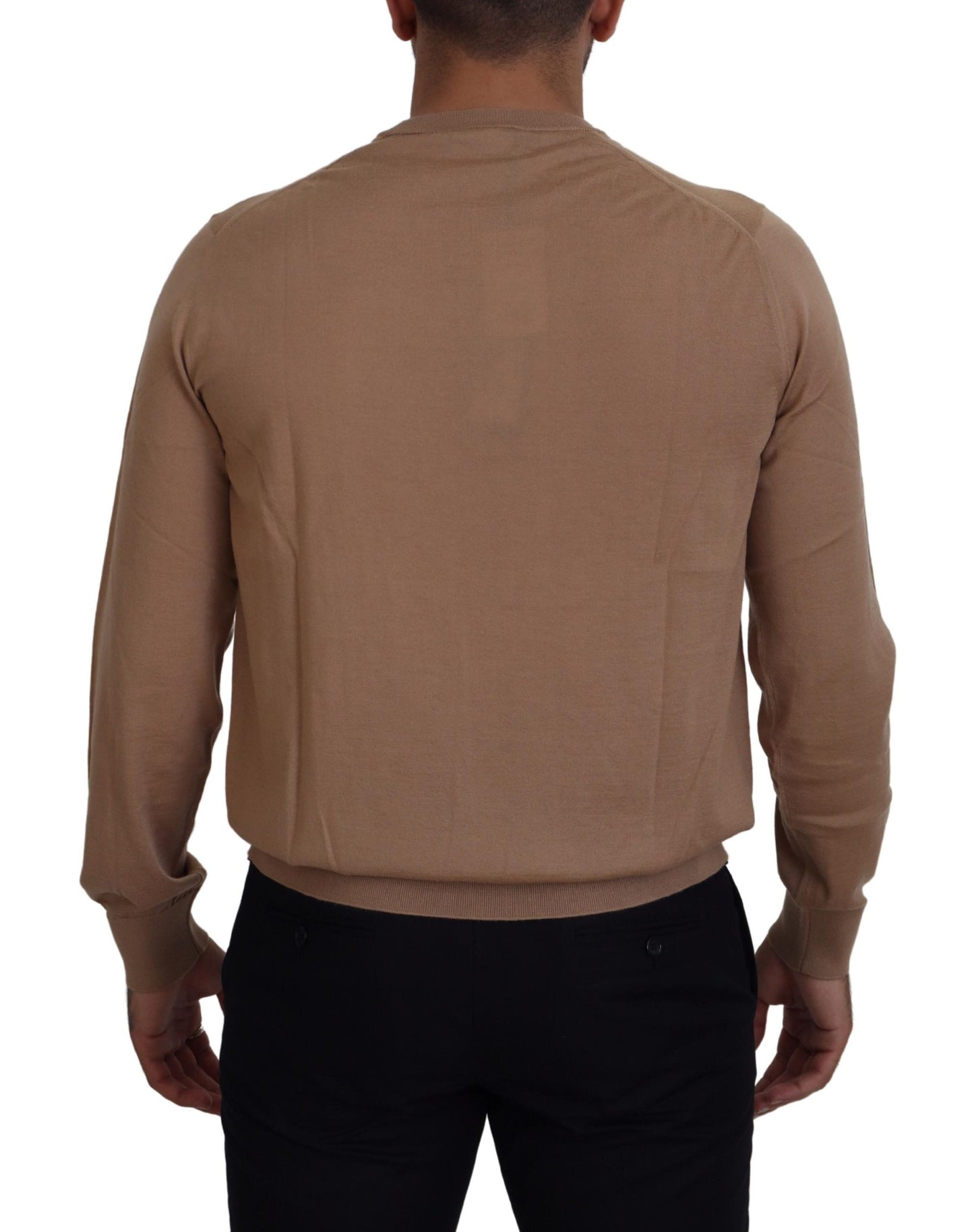 Pull Dolce & Gabbana en cachemire beige à logo couronne