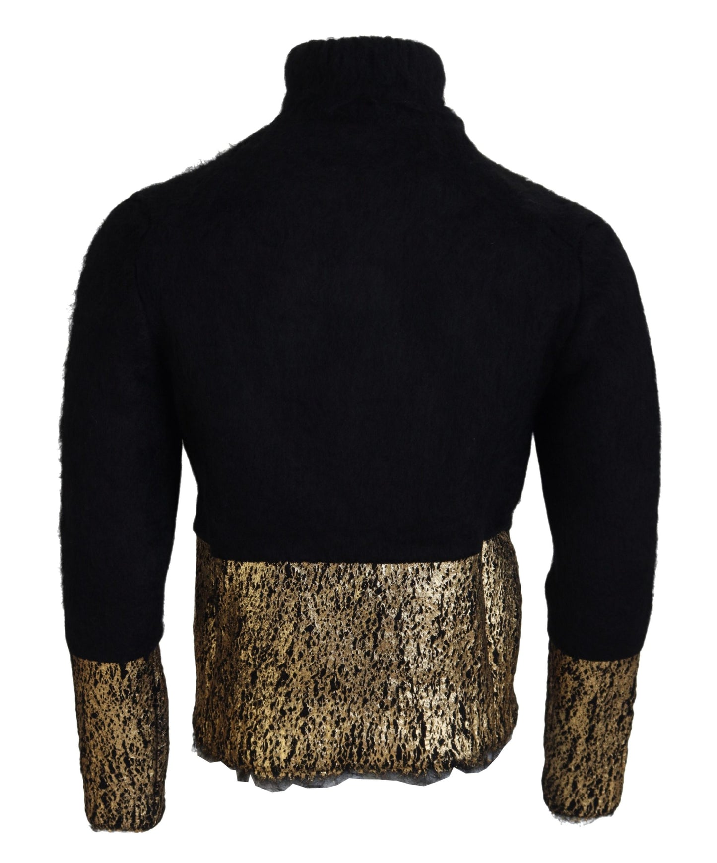 Pull col roulé en mohair noir et or Dolce & Gabbana pour homme