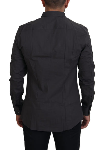 Chemise Dolce & Gabbana gris SICILIA coupe ajustée stretch