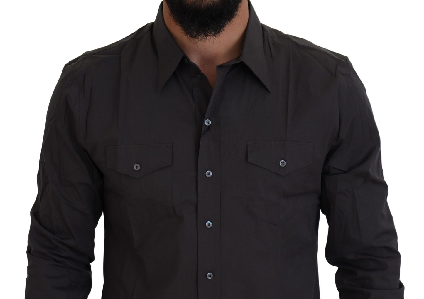 Chemise Dolce & Gabbana gris SICILIA coupe ajustée stretch