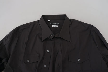 Chemise Dolce & Gabbana gris SICILIA coupe ajustée stretch