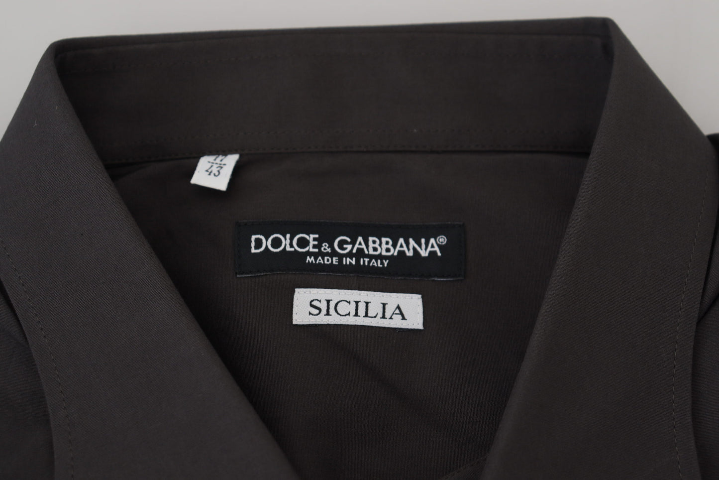 Chemise Dolce & Gabbana gris SICILIA coupe ajustée stretch