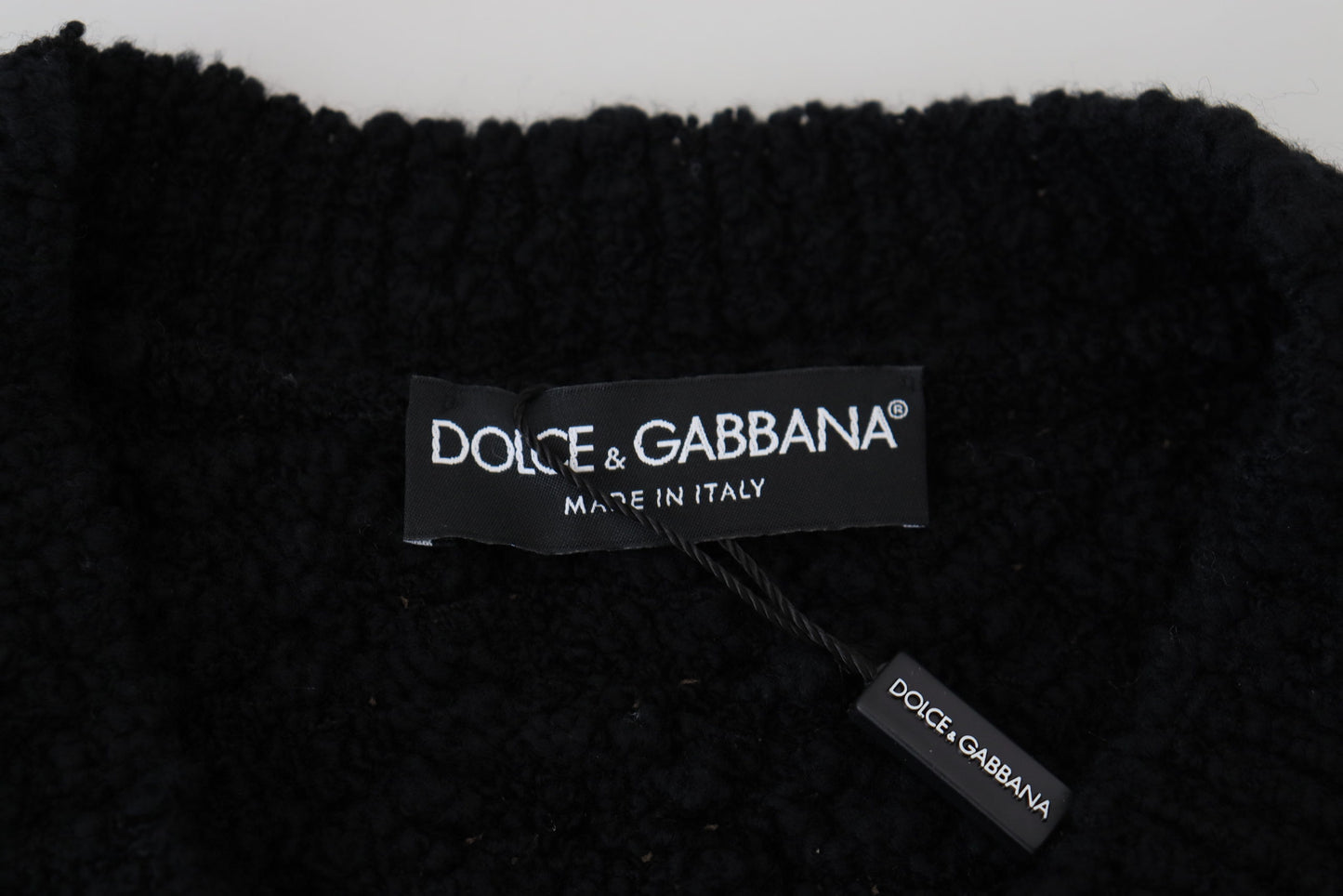 Pull en maille Dolce & Gabbana en laine noire à col en V