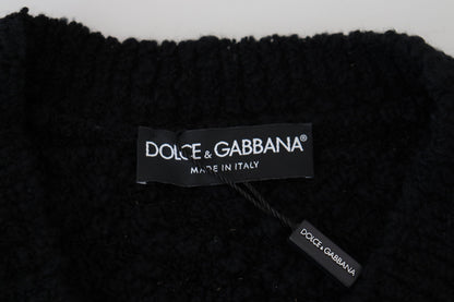 Pull en maille Dolce & Gabbana en laine noire à col en V