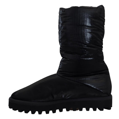 Bottes d'hiver mi-mollet matelassées noires Dolce & Gabbana