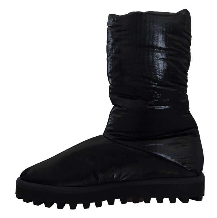 Bottes d'hiver mi-mollet matelassées noires Dolce & Gabbana