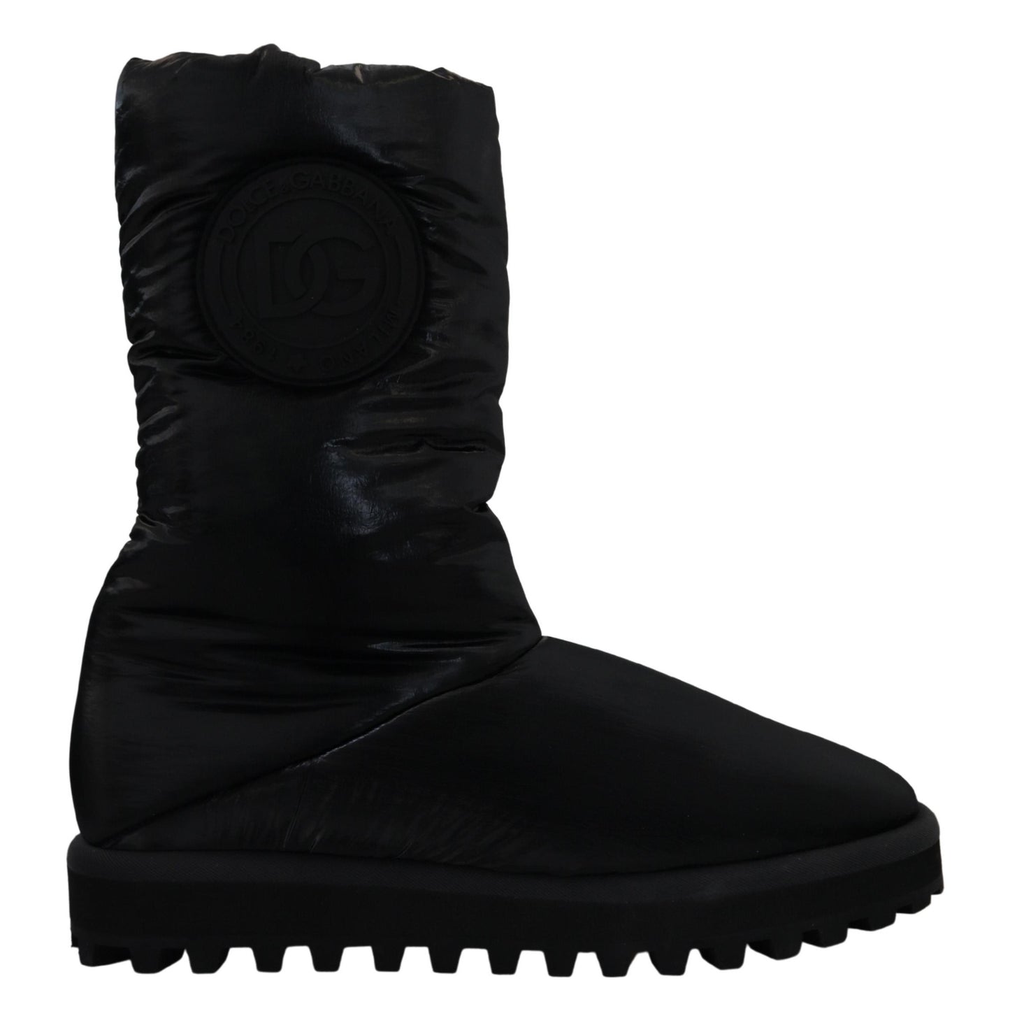 Bottes d'hiver mi-mollet matelassées noires Dolce & Gabbana