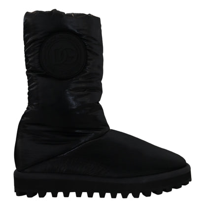 Bottes d'hiver mi-mollet matelassées noires Dolce & Gabbana