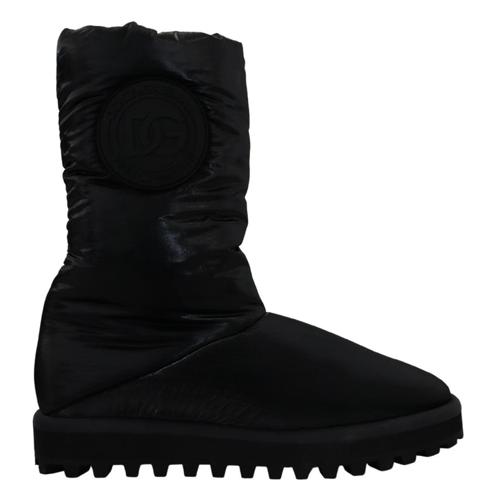 Bottes d'hiver mi-mollet matelassées noires Dolce & Gabbana