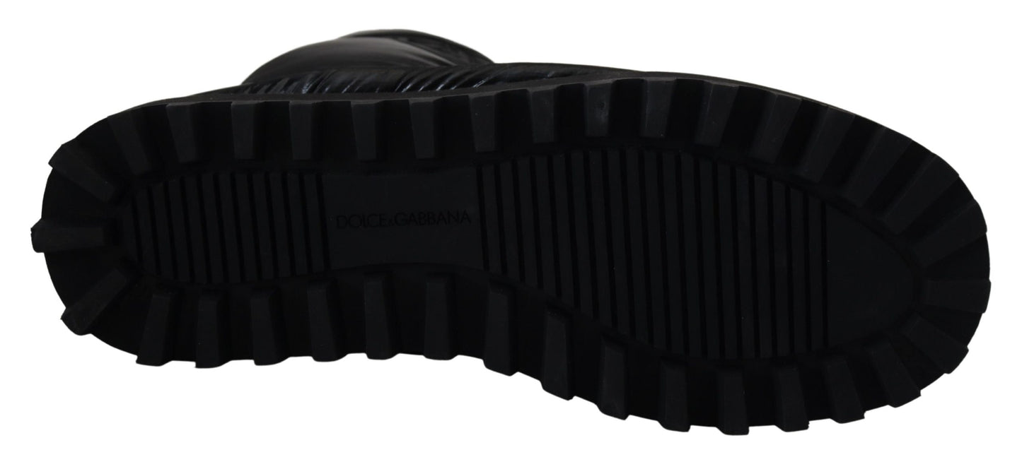 Bottes d'hiver mi-mollet matelassées noires Dolce & Gabbana