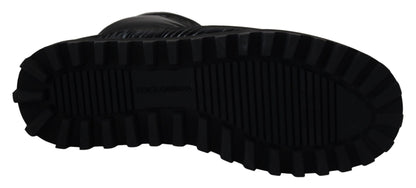 Bottes d'hiver mi-mollet matelassées noires Dolce & Gabbana