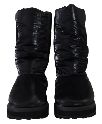 Bottes d'hiver mi-mollet matelassées noires Dolce & Gabbana