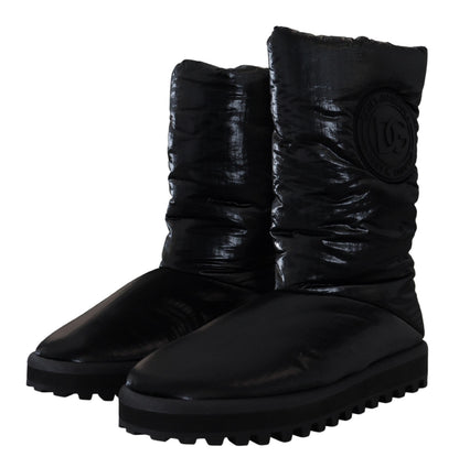 Bottes d'hiver mi-mollet matelassées noires Dolce & Gabbana