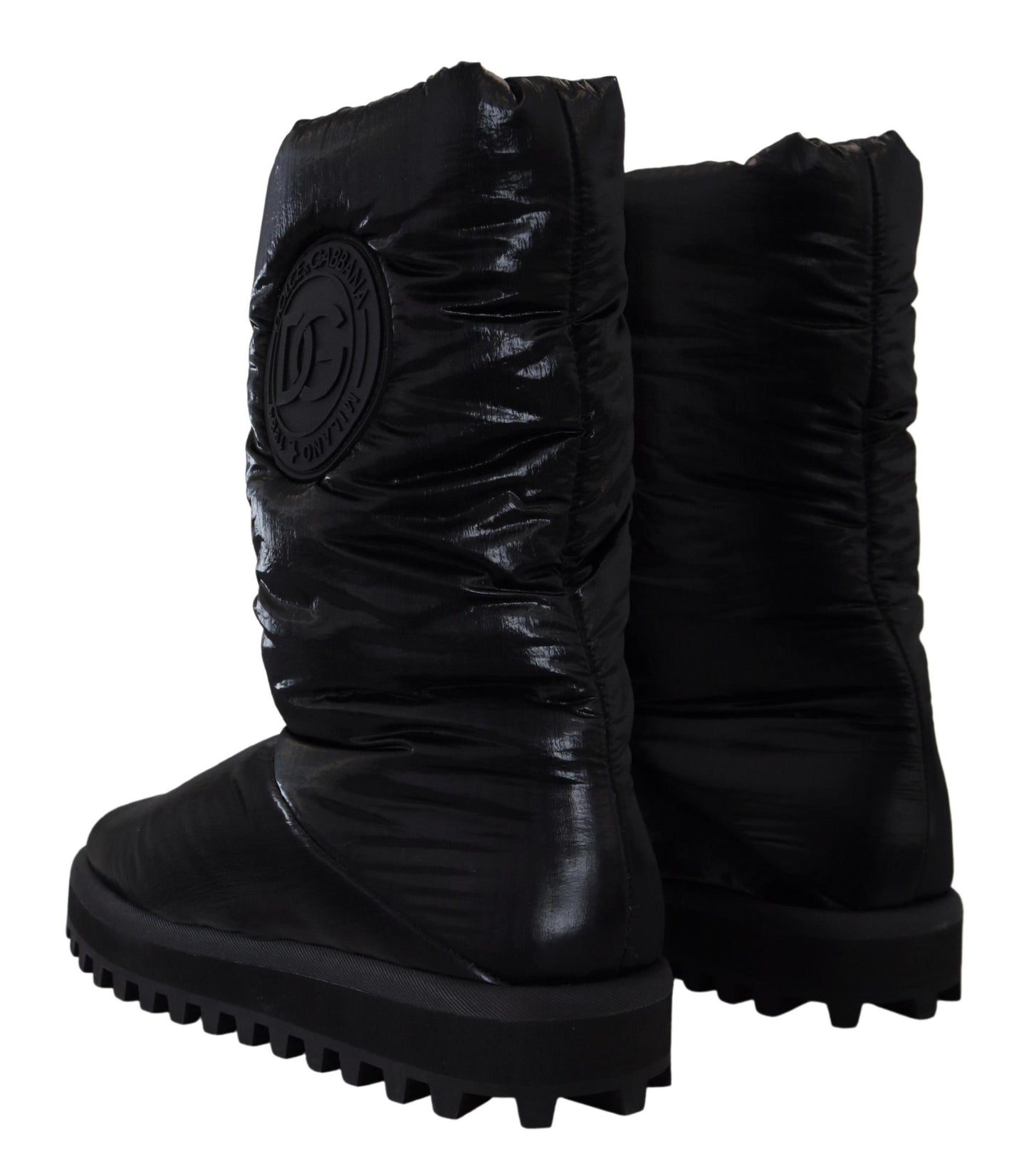 Bottes d'hiver mi-mollet matelassées noires Dolce & Gabbana